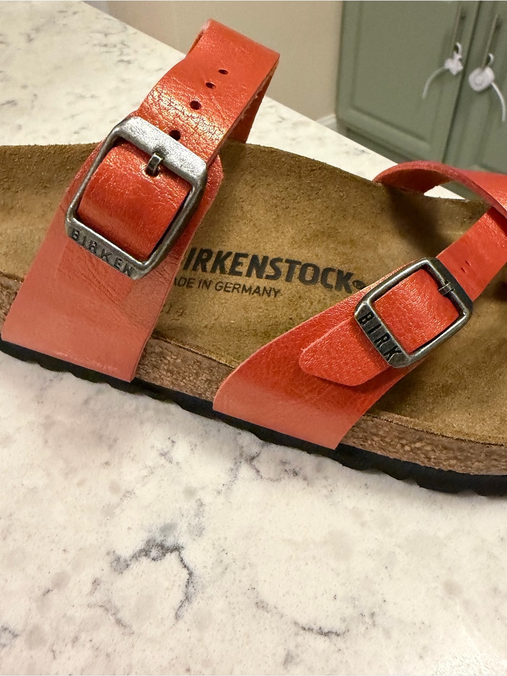 NWOT Birkenstock Mayari Sandals in Shiny Burnt Orange - Picture 5 of 6